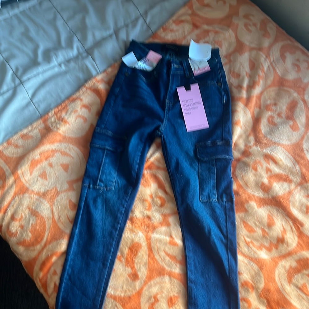 Dark Blue Pocket Jeans